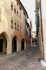 View of an alley in Treviso, Veneto, Italy