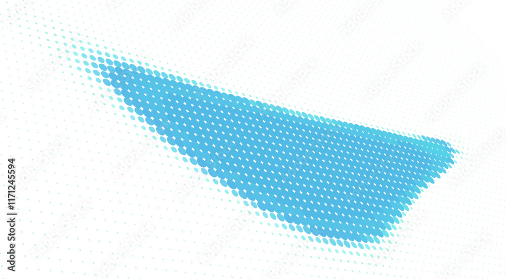 Aufkleber abstract picton blue halftone spot in perspective on white background. simple vector graphic pattern