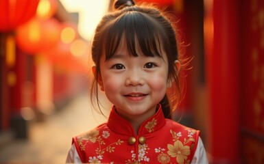 chinese new year , portrait of a child