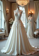 wedding dress on mannequin