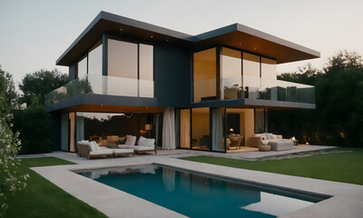 Fototapeta premium High-End Modern Home - Luxury Meets Innovation