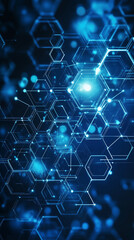 Obraz premium Blue hexagon background