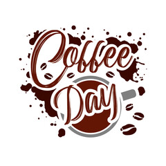 Coffee day  typography t-shirt vector design for tshirt, banner, posters . Every day is a coffee day.