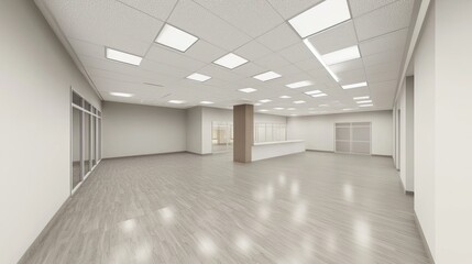 Fototapeta premium Contemporary 3D Rendered Empty Room Design