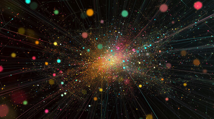 Fototapeta premium Lines and circles cyberspace background