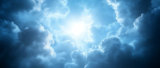 Bright sun shining through dark clouds. (1)