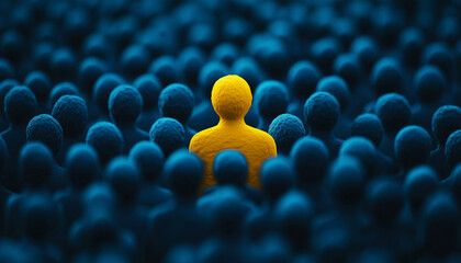 Fototapeta premium individual sticking out of a group
