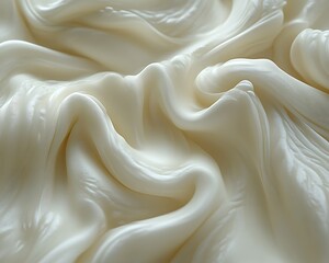 Obraz premium Creamy swirls, smooth texture, close-up.