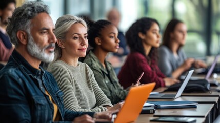 Mature Students Engaged in Continuing Education Class