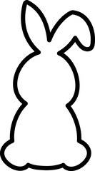 Thick line easter bunny icon.
Simple shape of Easter bunny.
Cute rabbit outline.
Transparent background.