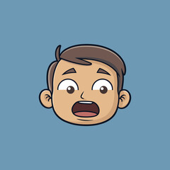 Elegant Silhouette Of A Boy Face Vector Illustration