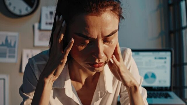 Stressed entrepreneur overwhelmed by failure