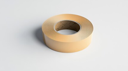 Clear Adhesive Tape Roll on White Background