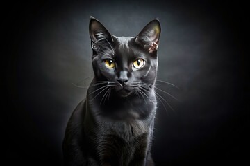Obraz premium Abstract black cat, sleek lines, minimalist style. Sophisticated photography.