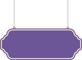 Illustration of a hanging sign board with blank copy space. Empty sign board for your design. 