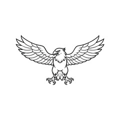 Obraz premium Detailed Eagle Outline Design Perfect for Tattoo and Logos