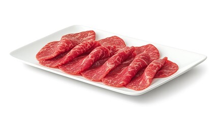 Shabu beef and pork delicacies on a white background culinary showcase gourmet cuisine clean aesthetic
