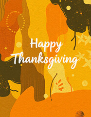 Naklejka premium Oil paint illustration. Printable Thanksgiving card design, pattern for cover, wallpaper, banner