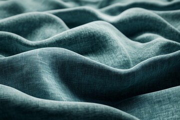 Teal fabric waves, textured background, textile design