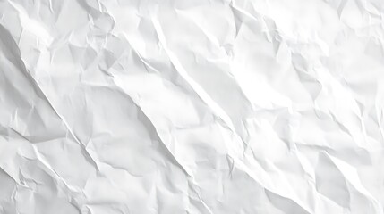 Fototapeta premium Crumpled white paper background blank wall texture abstract content simple environment close-up view minimalist concept