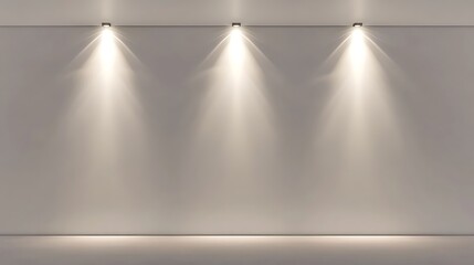 Obraz premium Illuminated wall background minimalistic lighting display in a blank space for modern aesthetic appeal