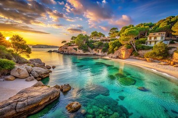 Cala Gat, Mallorca's azure coast.  A breathtaking Mediterranean scene.