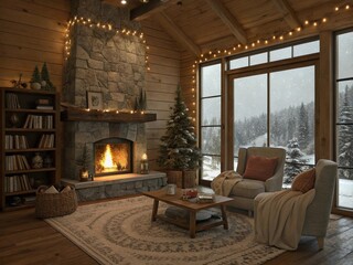 living room with fireplace