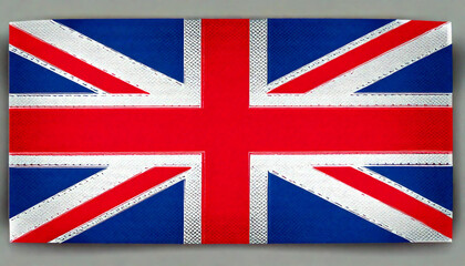 Fototapeta premium The image shows the Union Jack flag representing the United Kingdom with its red, white, and blue colors, symbolizing the nation and its heritage