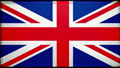 The image shows the Union Jack flag representing the United Kingdom with its red, white, and blue colors, symbolizing the nation and its heritage