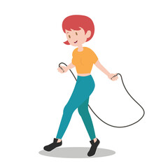 Woman jumping rope
