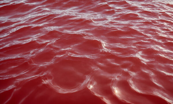 Vibrant Red Ocean Surface Texture