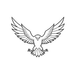 Obraz premium Detailed Eagle Outline Design Perfect for Tattoo and Logos