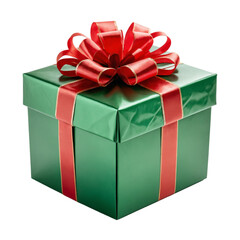 Obraz premium Gift Box With Ribbon in Festive Color Combination Transparent Isolated Background