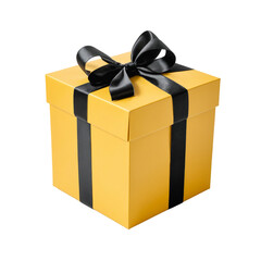 Obraz premium Gift Box With Ribbon in Festive Color Combination Transparent Isolated Background