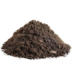 Pile of soil earth isolated on transparent or white background