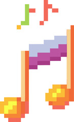 Fototapeta premium Pixelated Music Note Art with Colorful Floating Notes
