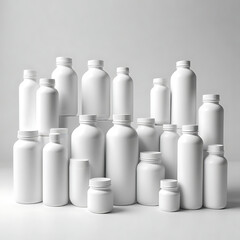 A collection of vitamin and supplement bottles, representing health maintenance, on a white backdrop.