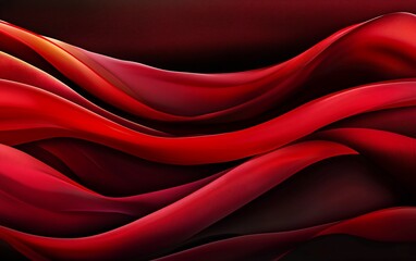 Obraz premium Abstract red flowing waves, elegant curves, dark background.