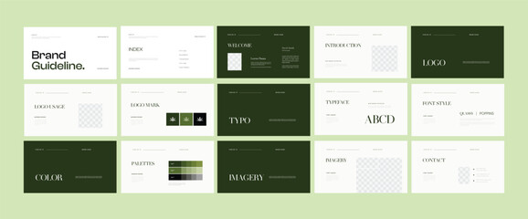 Brand guidelines templates, brand identity presentation, logotype presentations, logo guidelines for business, health, and mental health. vector eps 10