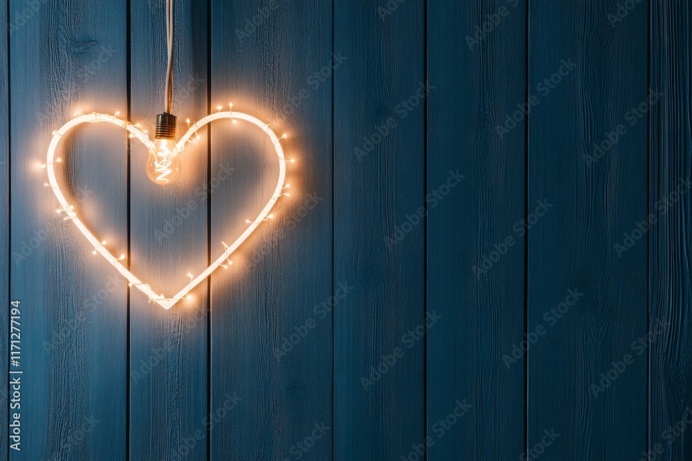Fototapete a simple heart shape radiating lines of light, representing joy and positivity in a sleek, modern de