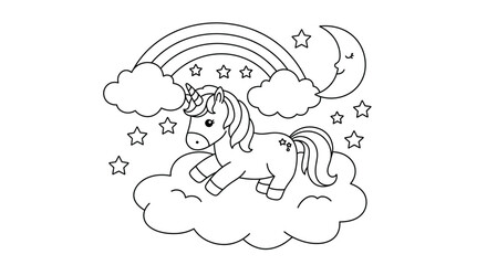 Simple Line Art Coloring Pages for Kids Featuring Adorable Animal Scenes.
