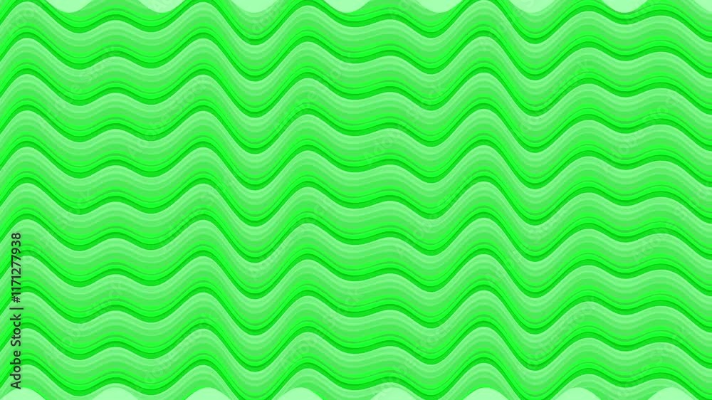 Wall mural abstract green wavy lines move loop background. blue smooth lines animation
