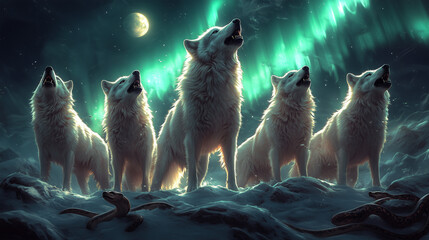 Obraz premium Wolf in the Night