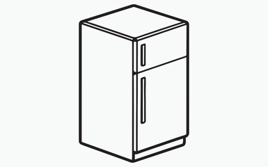 Refrigerator LINE ART SILHOUETTE 