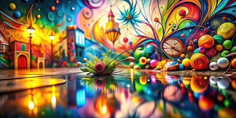 Obraz premium Intricate abstract forms in a deep field composition.