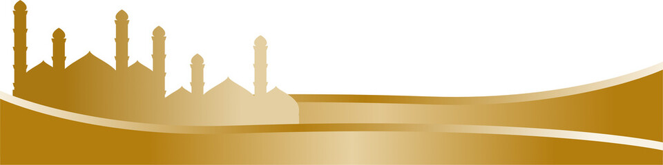 Islamic border with golden mosque