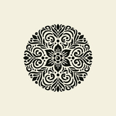 Chinese batik motif vector logo design, traditional Chinese batik