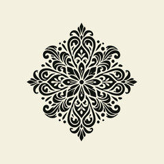 Chinese batik motif vector logo design, traditional Chinese batik