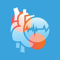 Benefits package glassmorphism illustration. Transparency blur elements. Ui layered design.