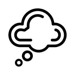 Fototapeta premium A thought bubble, featuring a cloud shaped outline.